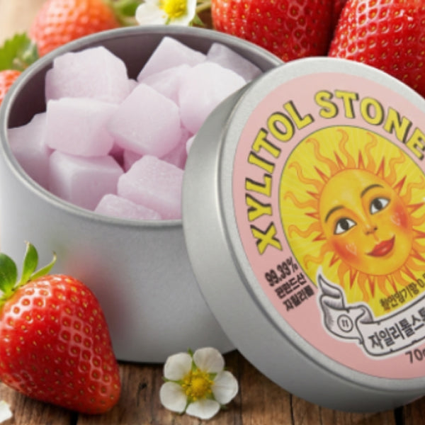 XYLITOL STONE Zipper Bag Strawberry 70g