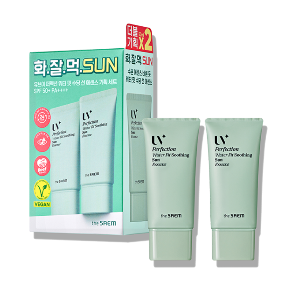 THE SAEM UV Perfection Water Fit Soothing Sun Essence SPF50+ PA++++ 50ml*2ea