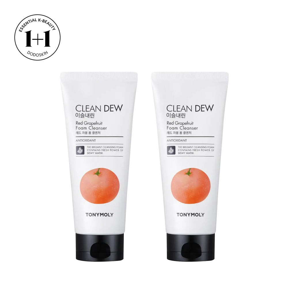 💛1+1💛 TONYMOLY Clean Dew Foam Cleanser 180ml (5 Types) #Red Grapefruit - DODOSKIN
