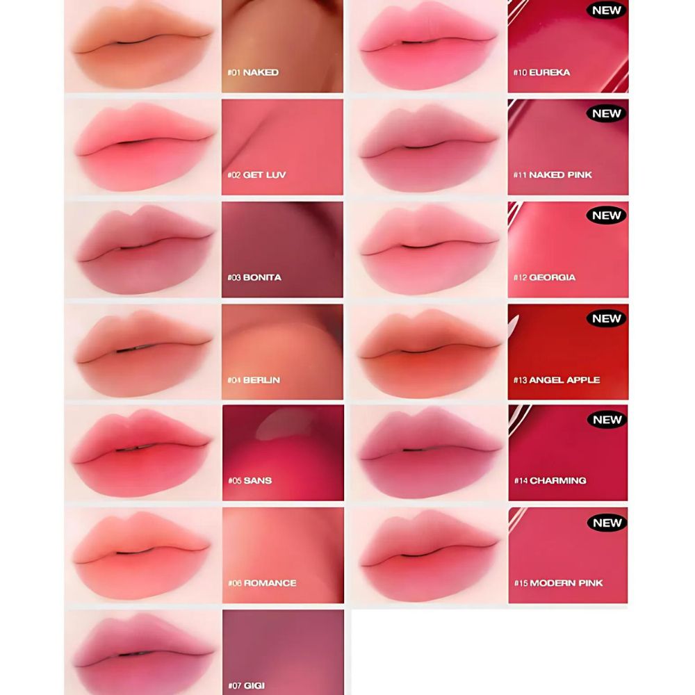 Choose from 13 gorgeous colors to express your mood with TOOQ Without Mirror Water Blur Lip Tint—ideal for quick, flawless touch-ups anytime, anywhere.