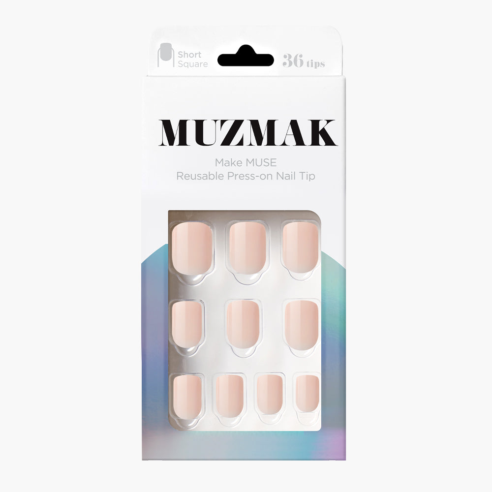 MUZMAK Nail Tips 36pcs #Toe Shoes(Short Square)