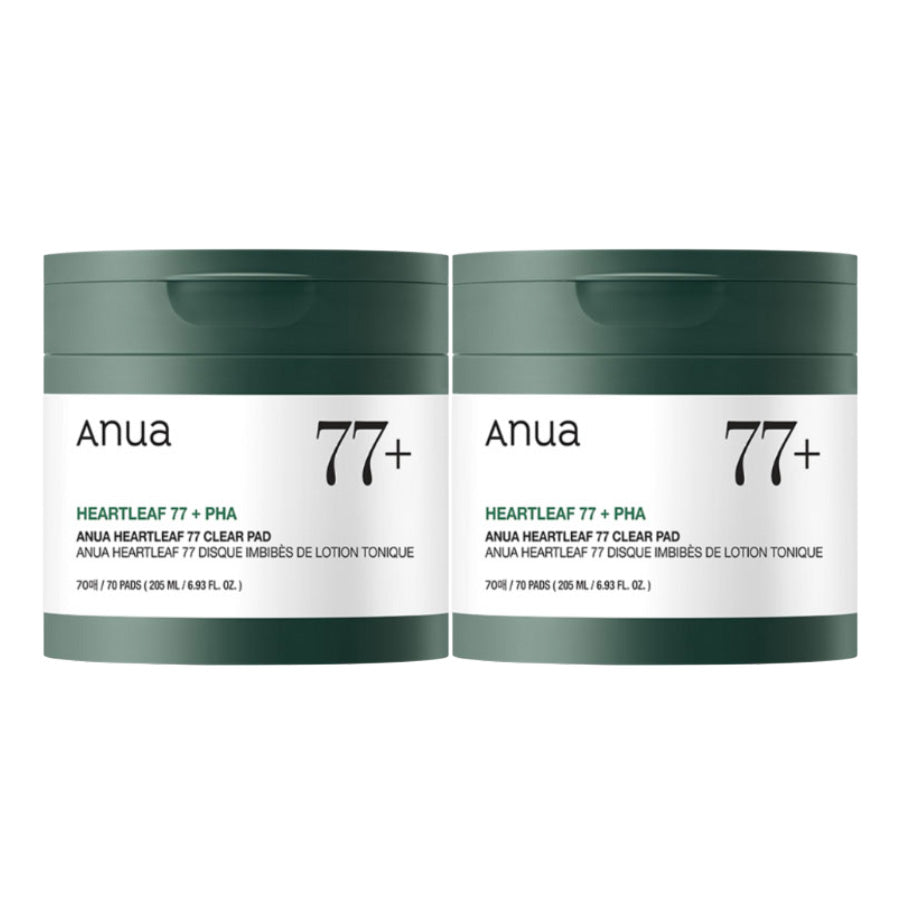 Anua Houttuynia Cordata 77 Clear Pads 140 Sheets Soothing Toner for Dehydrated Oily Skin [1+1]