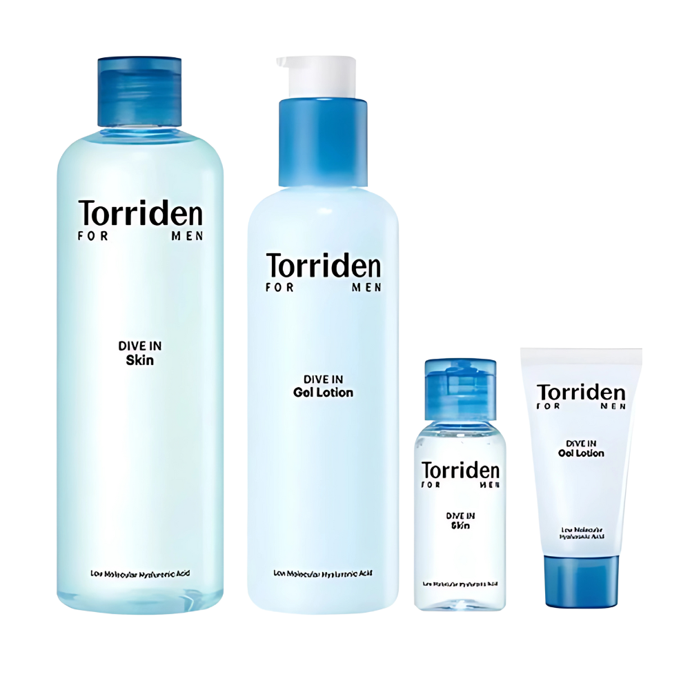 Torriden Dive In For Men Low Molecular Hyaluronic Acid Skin/Gel Lotion Set (+Skin 30ml+Gel Lotion 20ml)