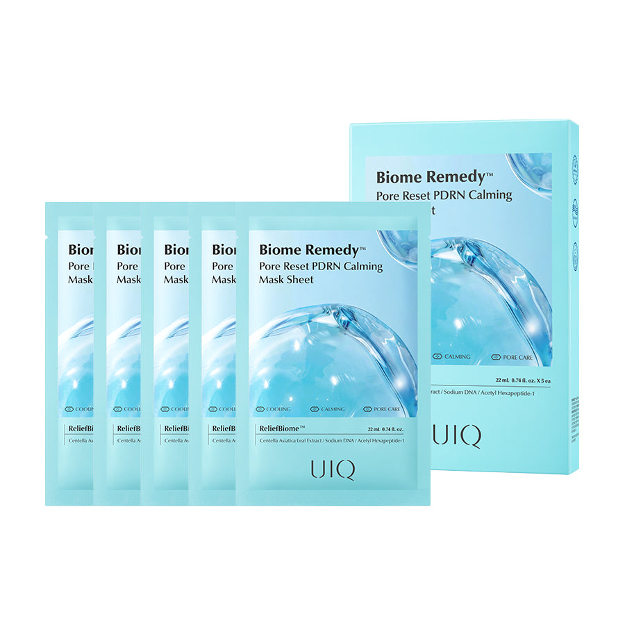UIQ Biome Remedy Pore Reset PDRN Calming Mask Sheets 22ml 5ea