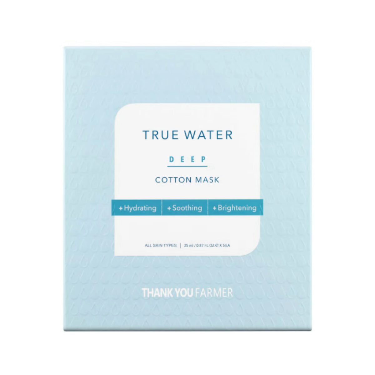 (Matthew) THANK YOU FARMER True Water Deep Cotton Mask 25ml X 5 Pads - DODOSKIN
