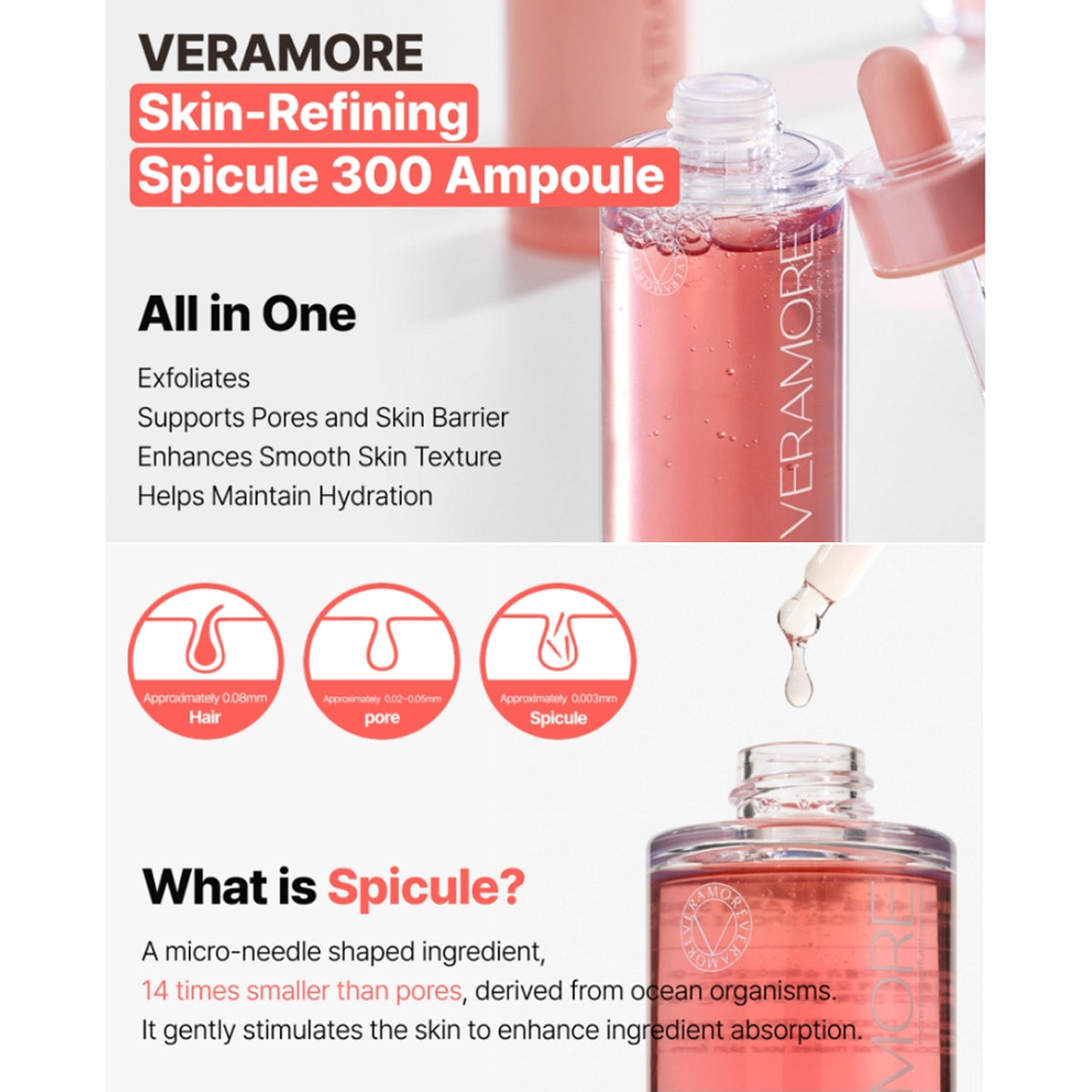 VERAMORE Pore Tightening Spicule 300 Ampoule 50ml