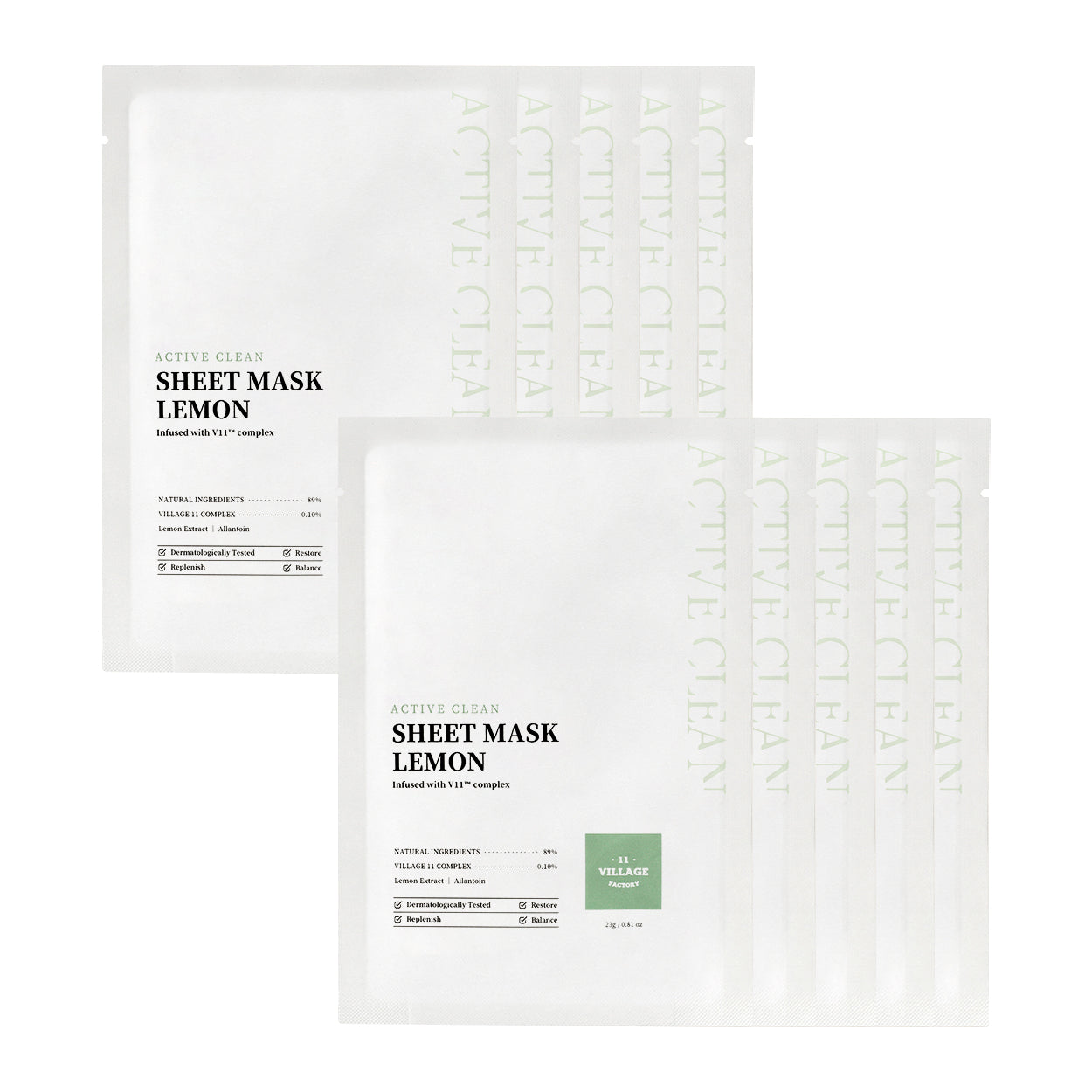 VILLAGE 11 FACTORY Active Clean Lemon Sheet Mask 23g 10ea