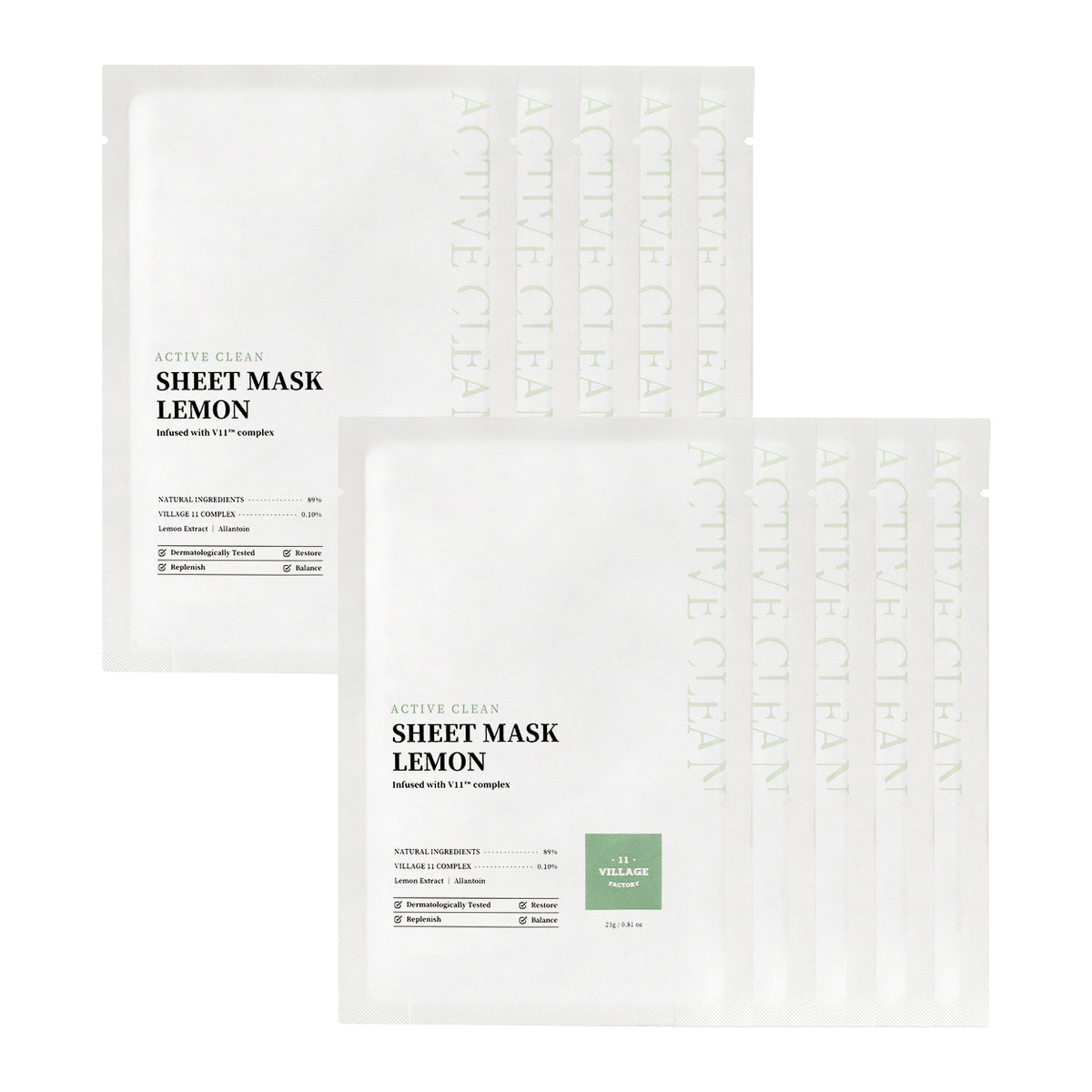 VILLAGE 11 FACTORY Active Clean Lemon Sheet Mask 23g 10ea