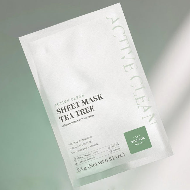 VILLAGE 11 FACTORY Active Clean Tea Tree Sheet Mask 23g 10ea