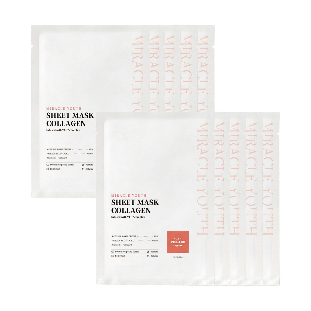VILLAGE 11 FACTORY Miracle Youth Collagen Sheet Mask 23g 10ea
