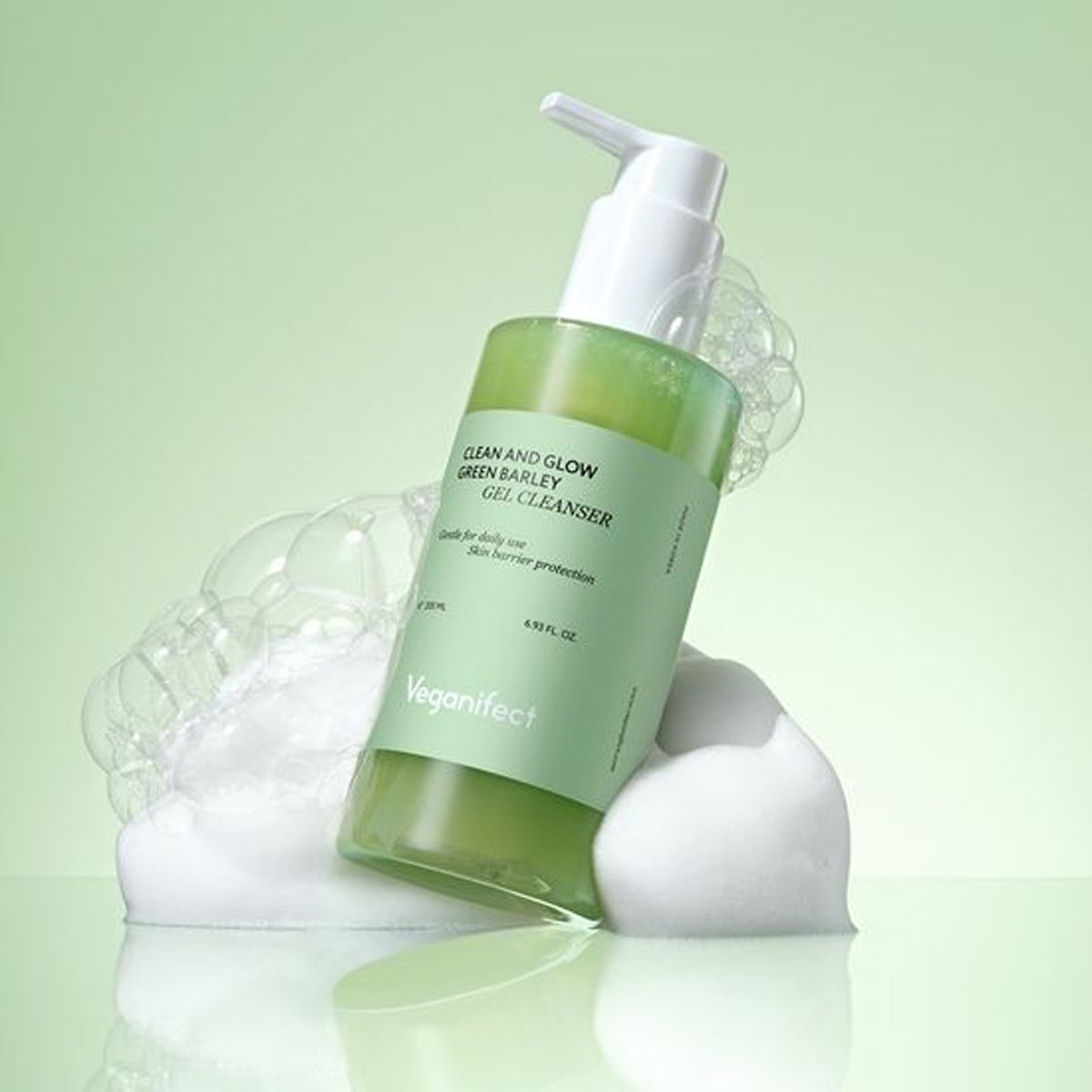 Veganifect Clean And Glow Green Barley Gel Cleanser 205ml