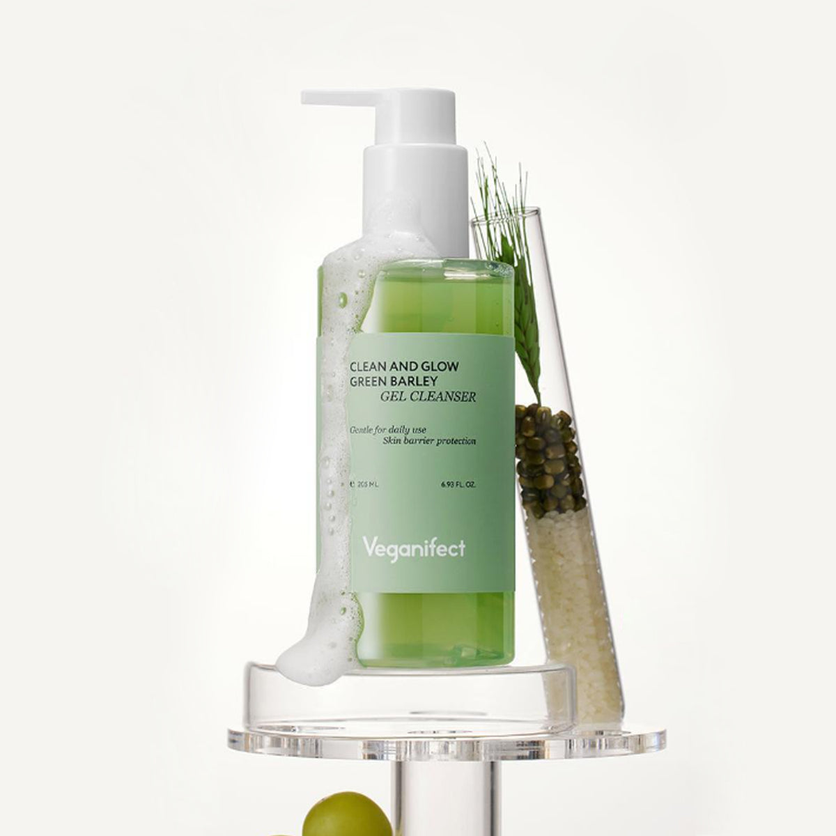 Veganifect Clean And Glow Green Barley Gel Cleanser 205ml