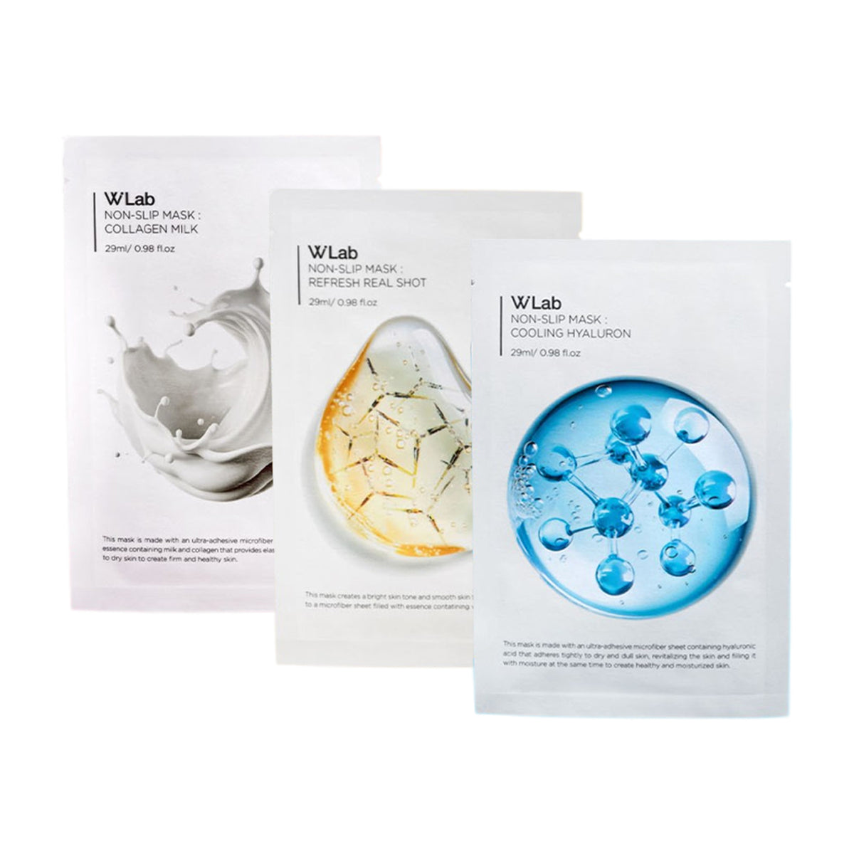 W.Lab Non-Slip Mask 10 Sheets 3 Types