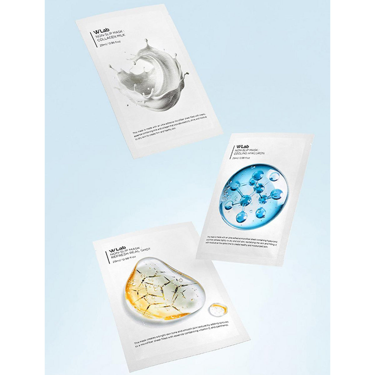 W.Lab Non-Slip Mask 10 Sheets 3 Types