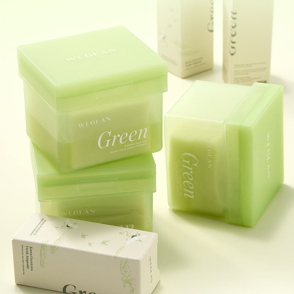 WEGLAN Green Tea Fresh Toner Pads 180ml 70ea