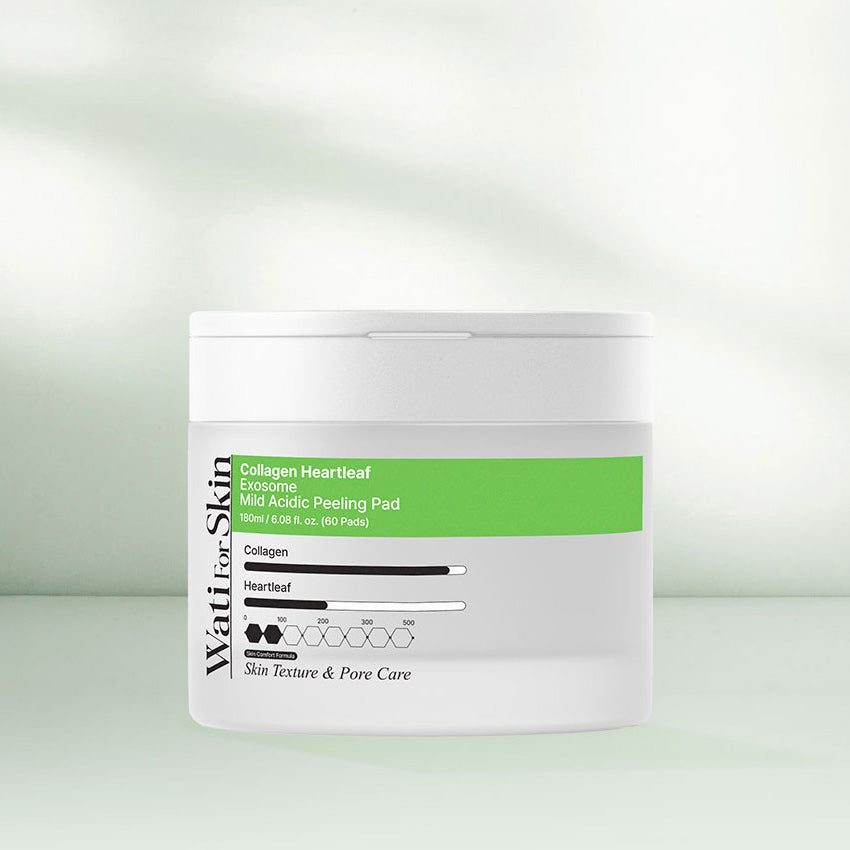 Wati For Skin Collagen Heartleaf Exosome Mildly Acidic Peeling Pad 180ml 60ea