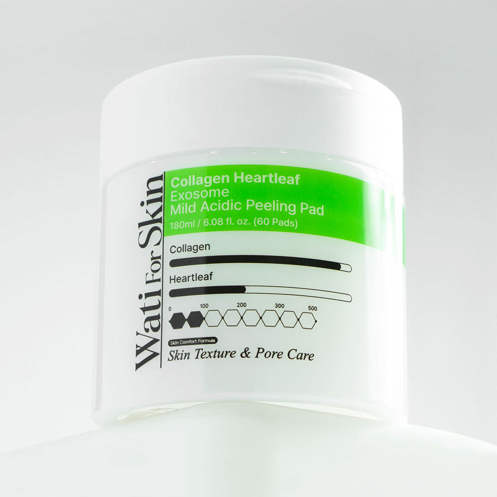 Wati For Skin Collagen Heartleaf Exosome Mildly Acidic Peeling Pad 180ml 60ea