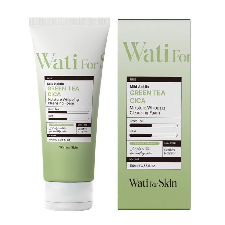 Wati For Skin Mildly Acidic Green Tea Cica Moisture Whipping Cleansing Foam 100ml