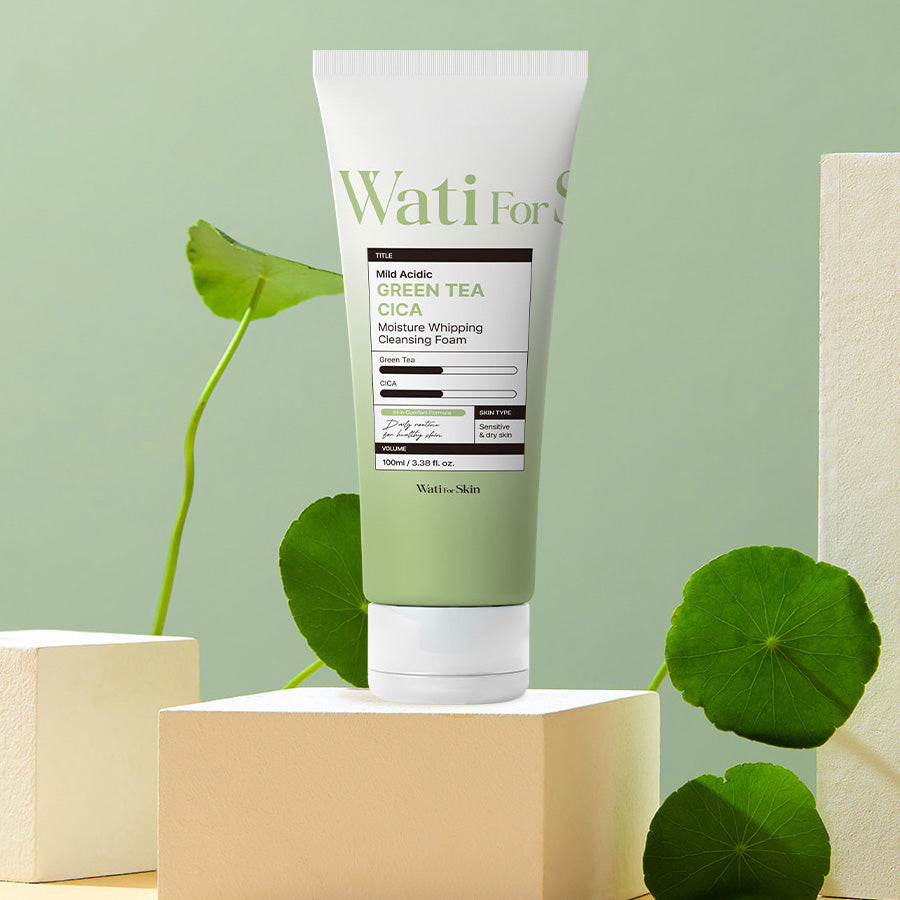 Wati For Skin Mildly Acidic Green Tea Cica Moisture Whipping Cleansing Foam 100ml