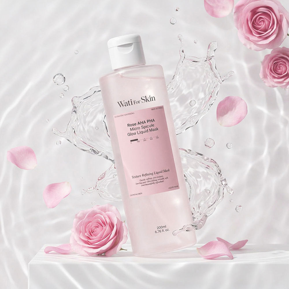 Wati For Skin Rose AHA PHA Micro Spicule Glow Liquid Mask 200ml
