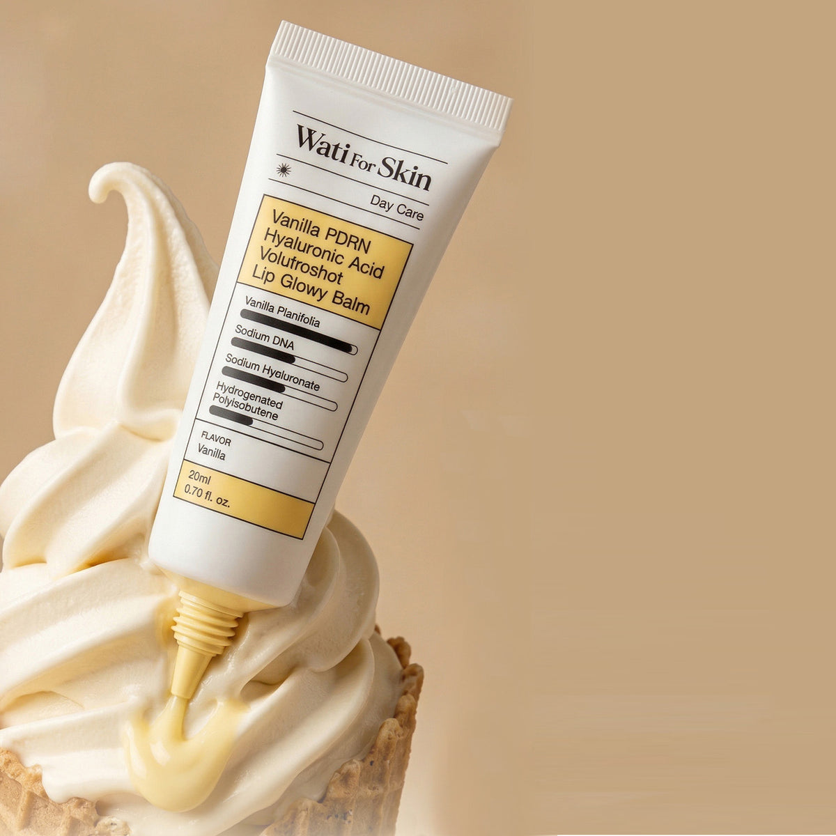 Wati For Skin Vanilla PDRN Hyaluronic Acid Volufroshot Lip Glowy Balm 20ml