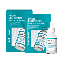WellDerma Niacin NMN Peptide Ampoule Mask Pack (10 Sheets) + Niacin Ampoule 30ml Set