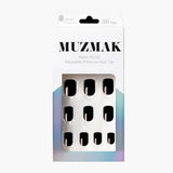 MUZMAK Nail Tips 36pcs #Zero Black(Short Square)