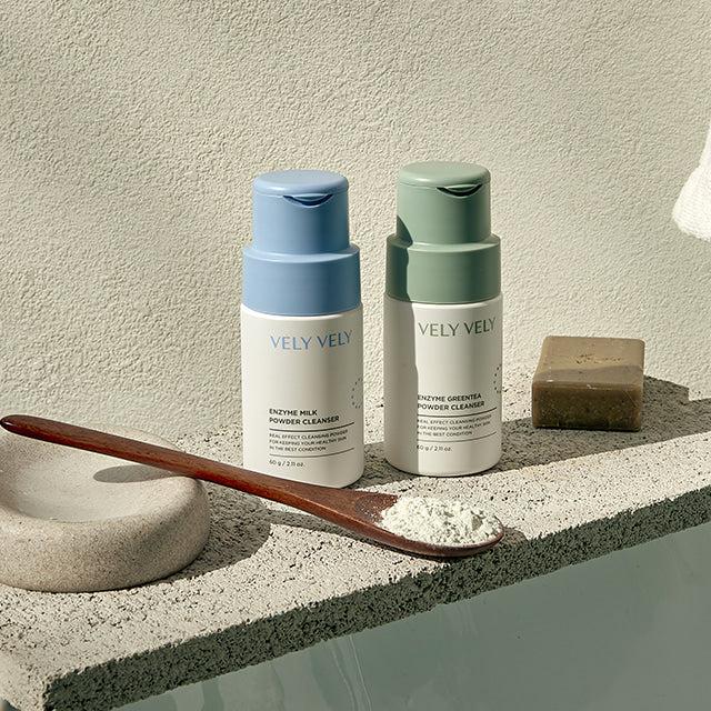 Vely Vely enzima Polvo Cleanser 60 g (té verde/leche)