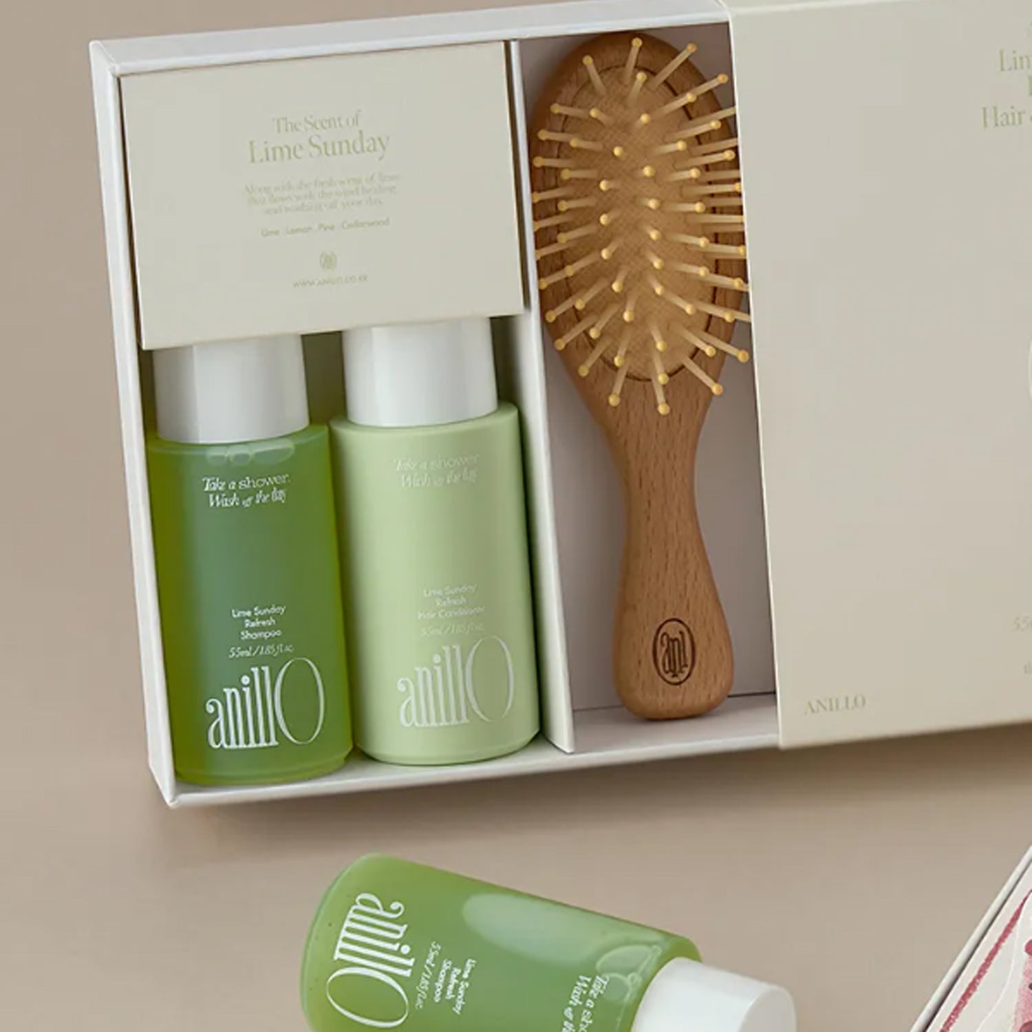 anillO Lime Sunday Refresh Hair & Brush Mini Set | DODO SKIN