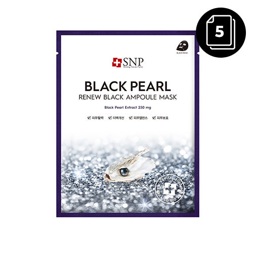 [SNP] Black Pearl Renew Black Ampoule Mask 25ml * 5ea - Dodoskin