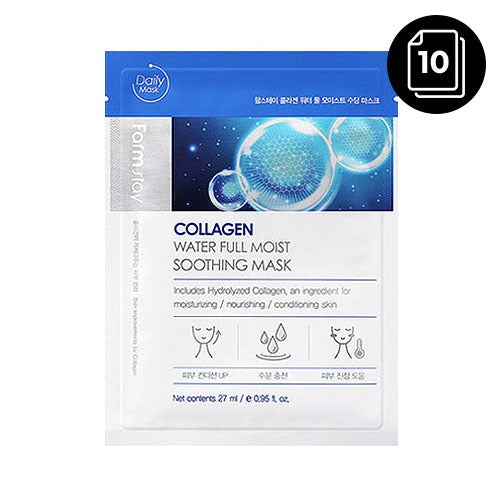 [FARMSTAY] Collagen Water Full Moist Soothing Mask 27ml* 10ea - Dodoskin