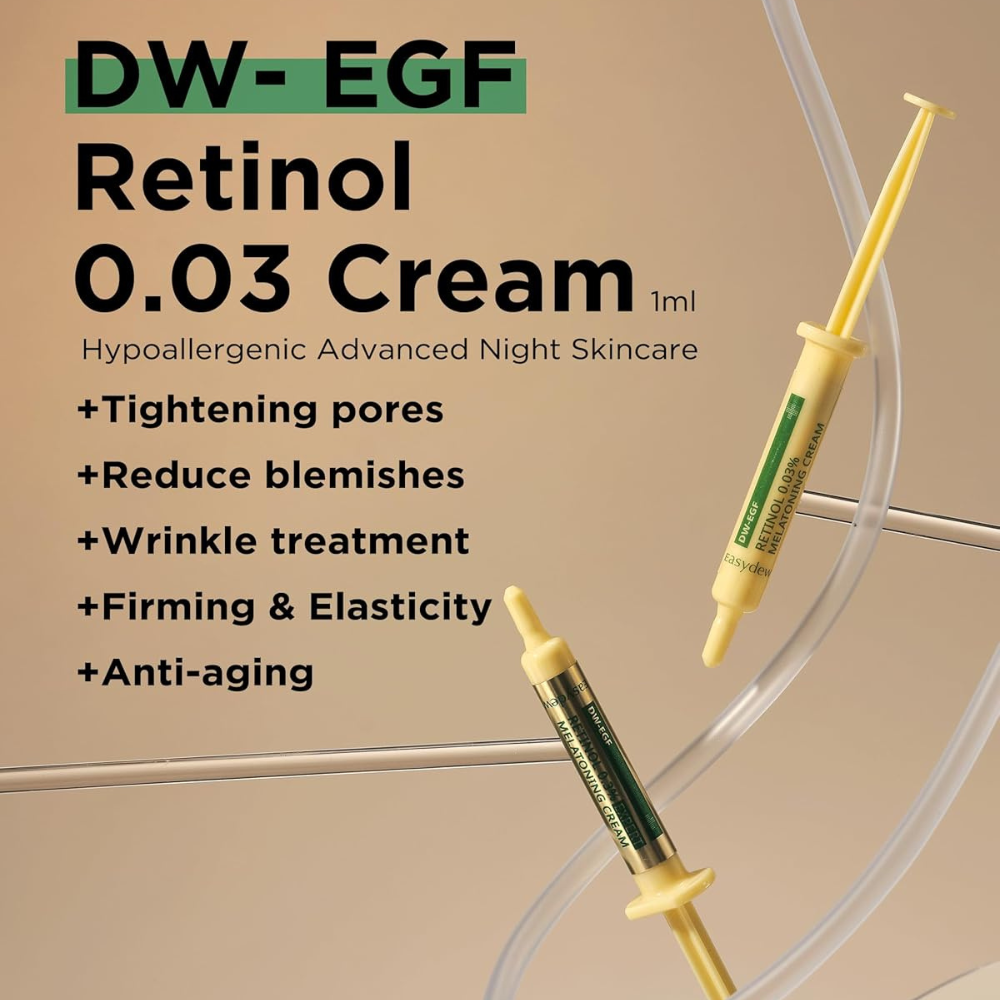 EasyDew DW-EGF Mela-A Retinol 0.03% Cream 10ml Set (+1 ml)