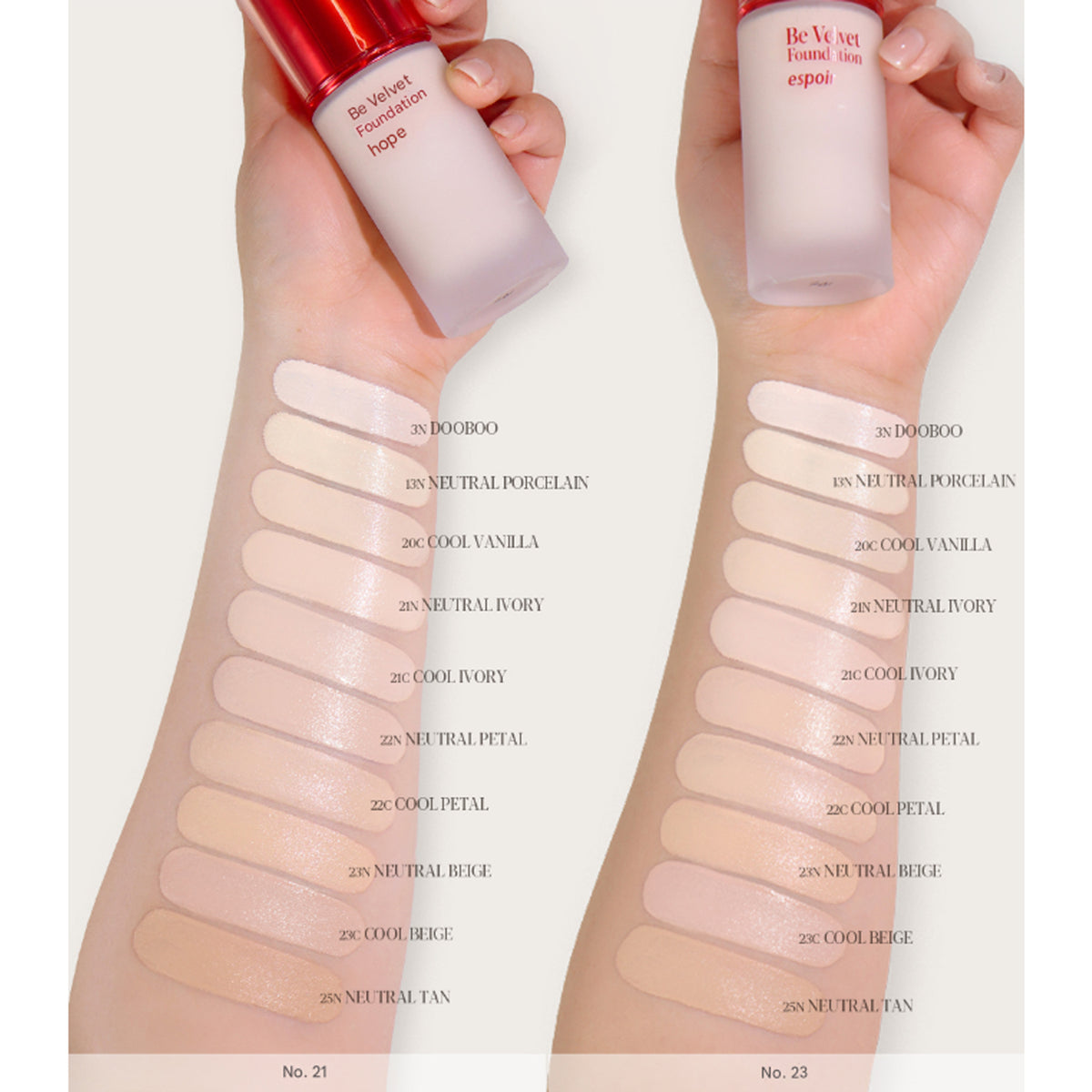 espoir Be Velvet Foundation 10 Colors