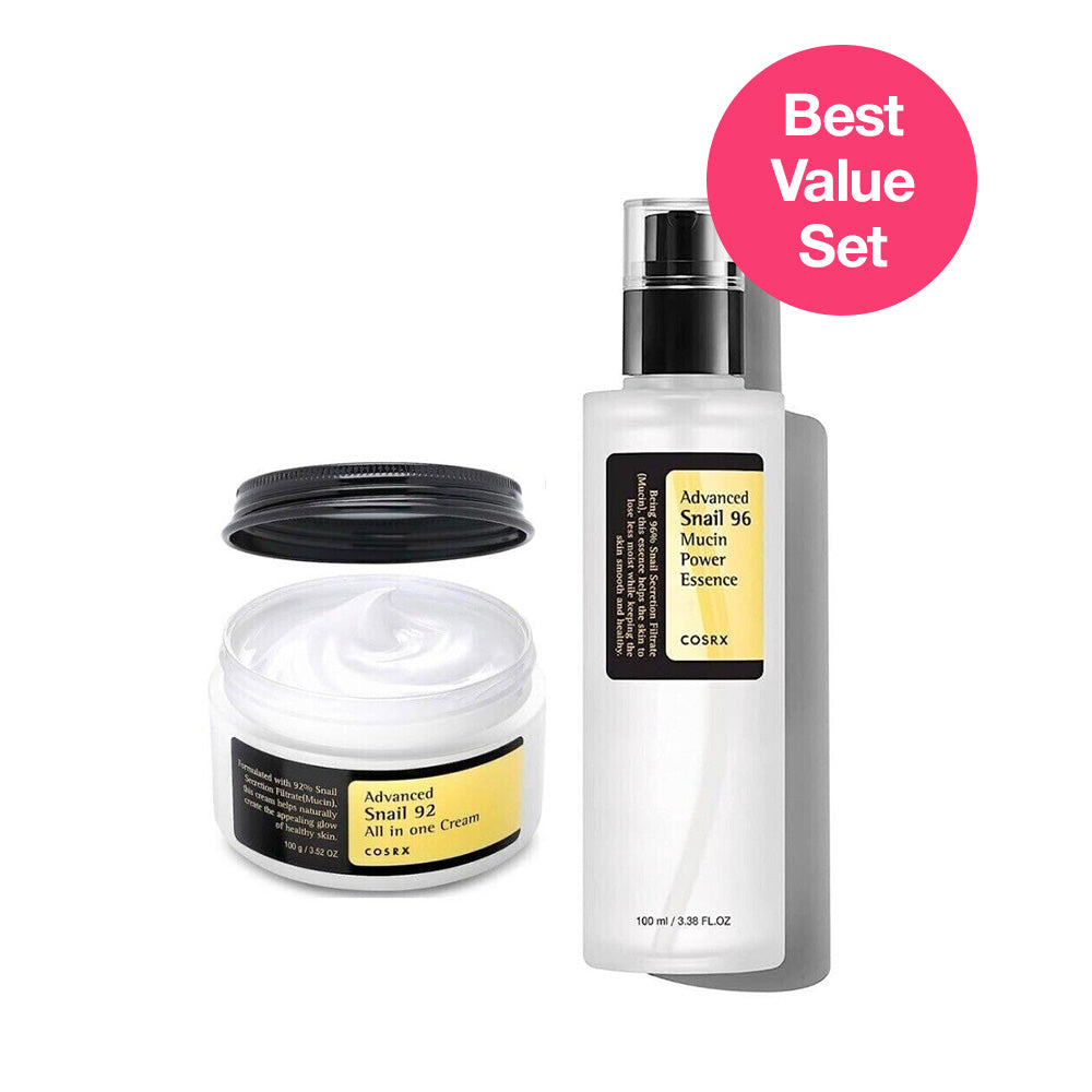 COSRX Snail avanzado 96 Mucin Power Esencia 100ml + Snail 92 Todo en una crema 100G
