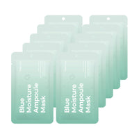 The freemay Blue Moisture Ampoule Mask (10ea) is a hydrating mask that delivers a concentrated dose of moisture to the skin.