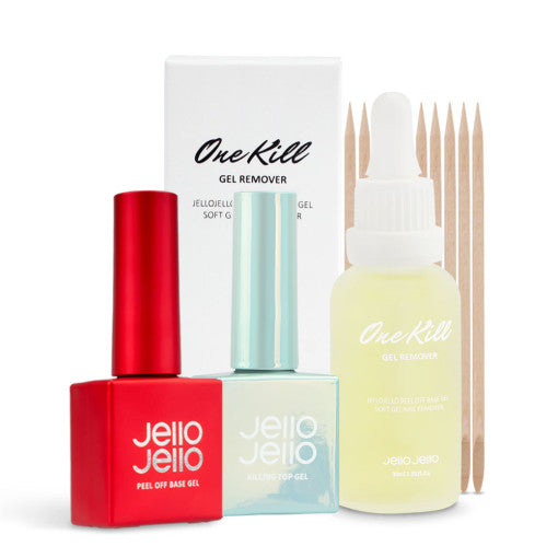 JELLO JELLO 3-Piece Set (Peel Off Base Gel 10ml + Top Gel 10ml +