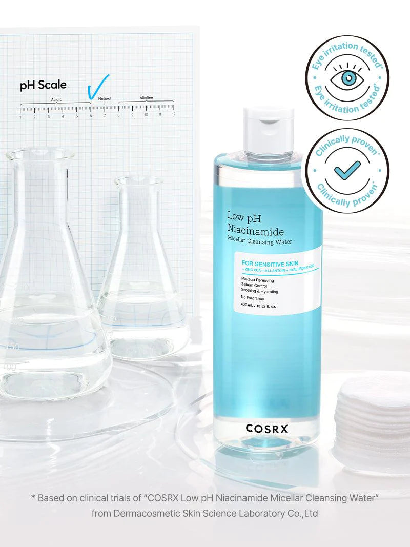 COSRX Low pH Niacinamide Micellar Cleansing Water 400ml - DODOSKIN