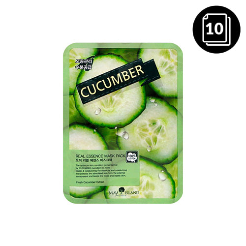 [MAY ISLAND] Cucumber Real Essence Mask Pack 10ea - Dodoskin