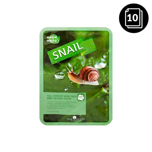 [MAY ISLAND] Snail Real Essence Mask Pack 10ea - Dodoskin