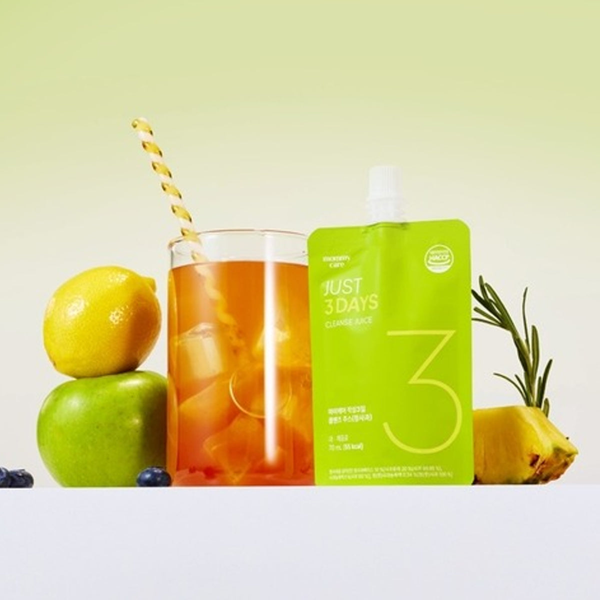 mommy care Just 3-Day Cleanse Juice - Green Apple Flavor (70ml x 10 Pouches)