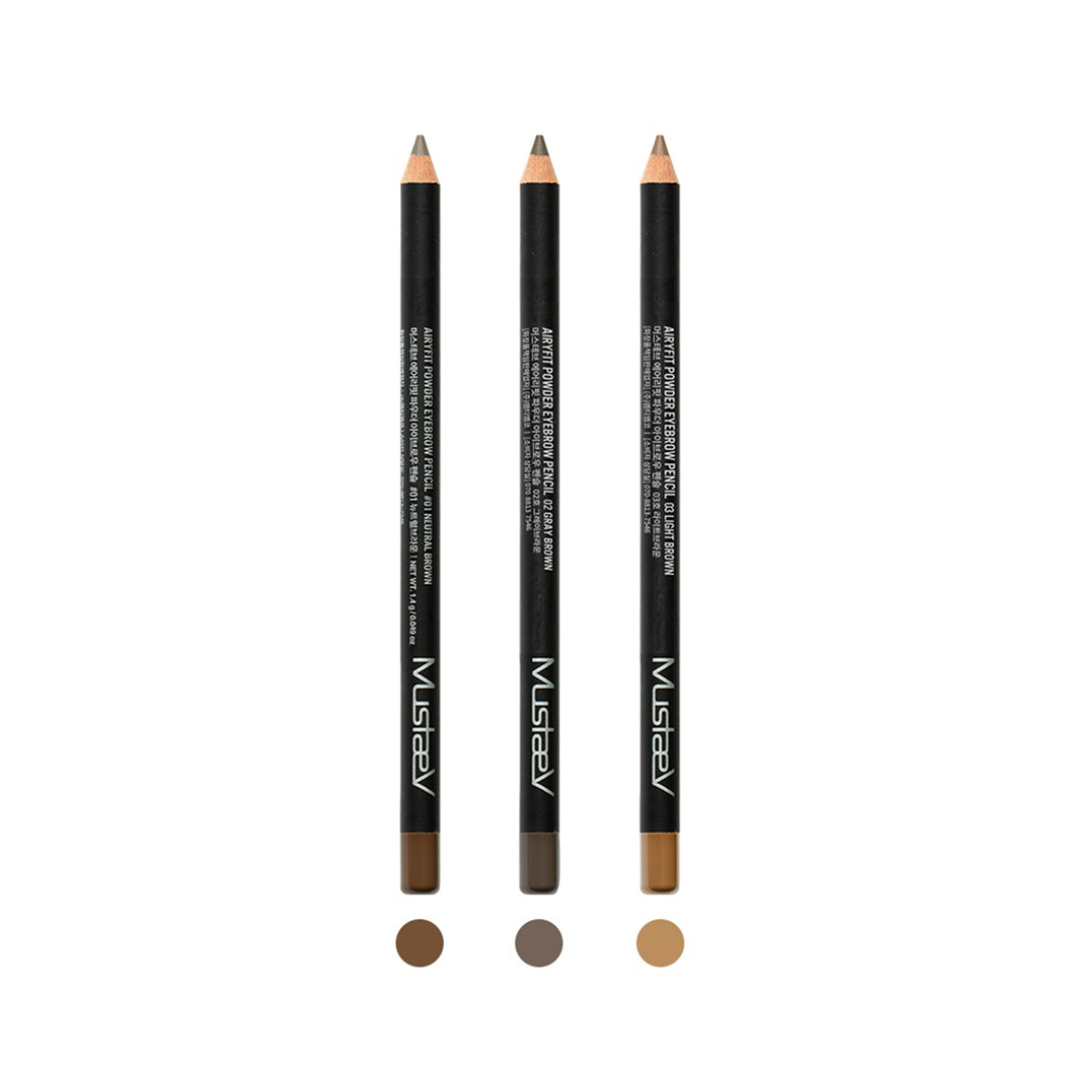 mustaev Airyfit Powder Eyebrow Pencil 3 Colors