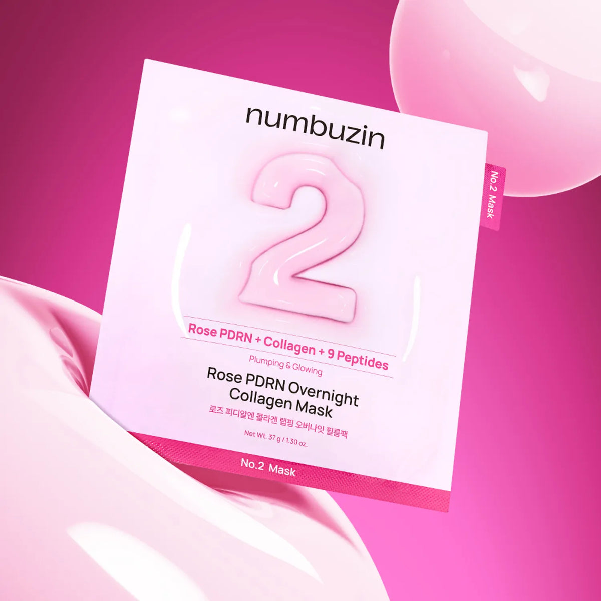 numbuzin No.2 Rose PDRN Collagen Wrapping Overnight Film Pack (4 Sheets)