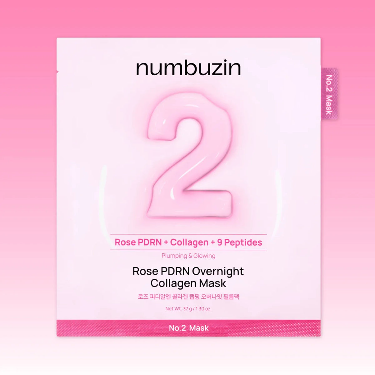 numbuzin No.2 Rose PDRN Collagen Wrapping Overnight Film Pack (4 Sheets)