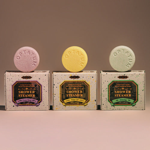 Optuam [bath Bomb Gift/gift Packaging] Aromatherapy Shower Steamer 3-piece Gift Set (Relaxing + Wake-up + Deep Sleep) - DODOSKIN