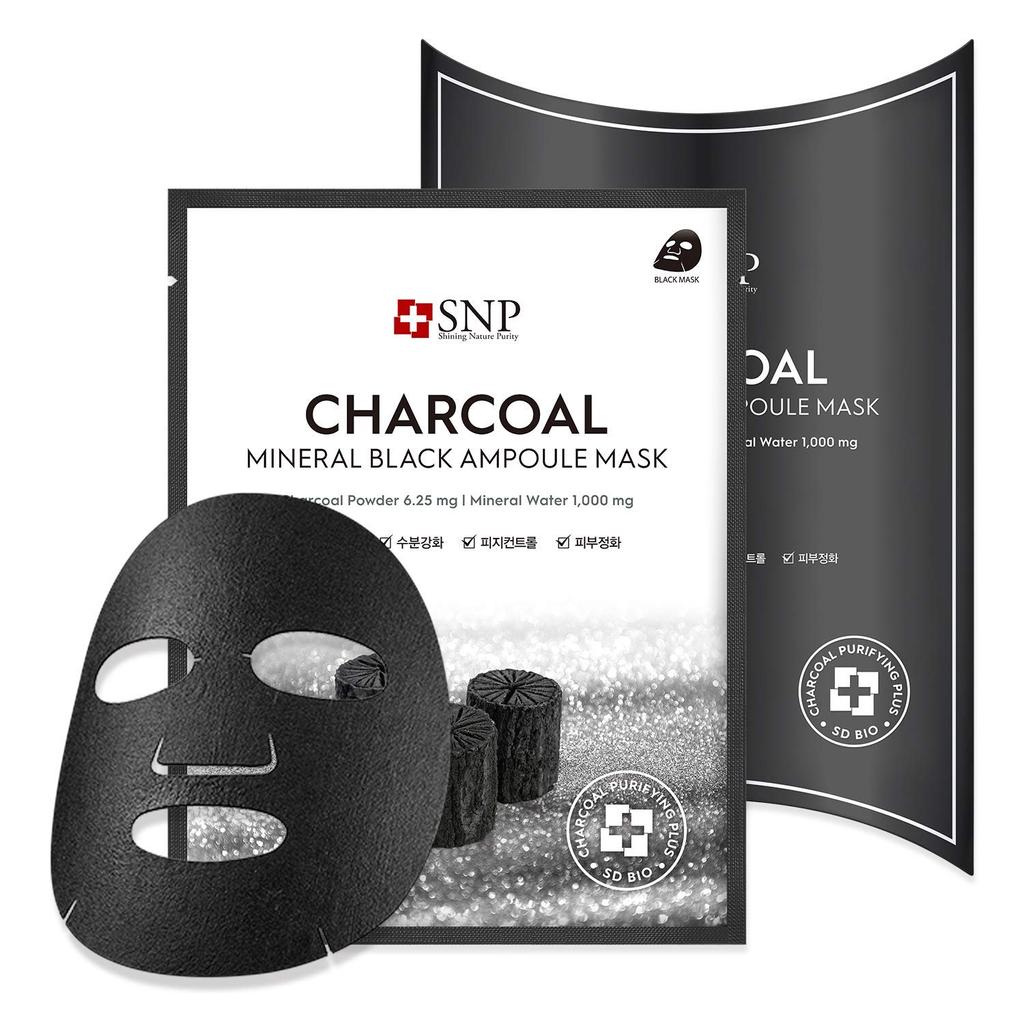 SNP Charcoal Mineral Black Ampoule Mask 10ea - DODOSKIN