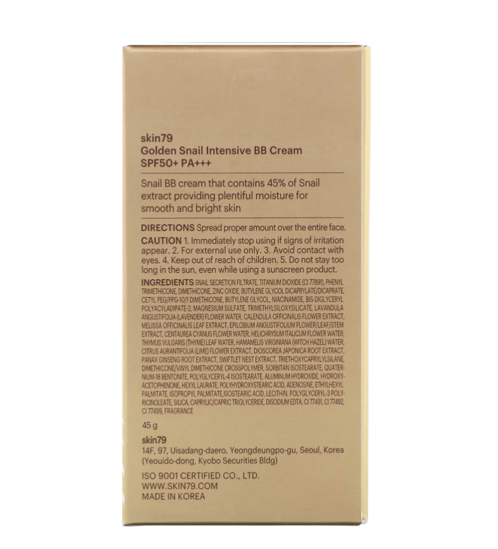 skin79 Golden Snail Intensive BB Cream SPF50+ PA+++ 45g - DODOSKIN