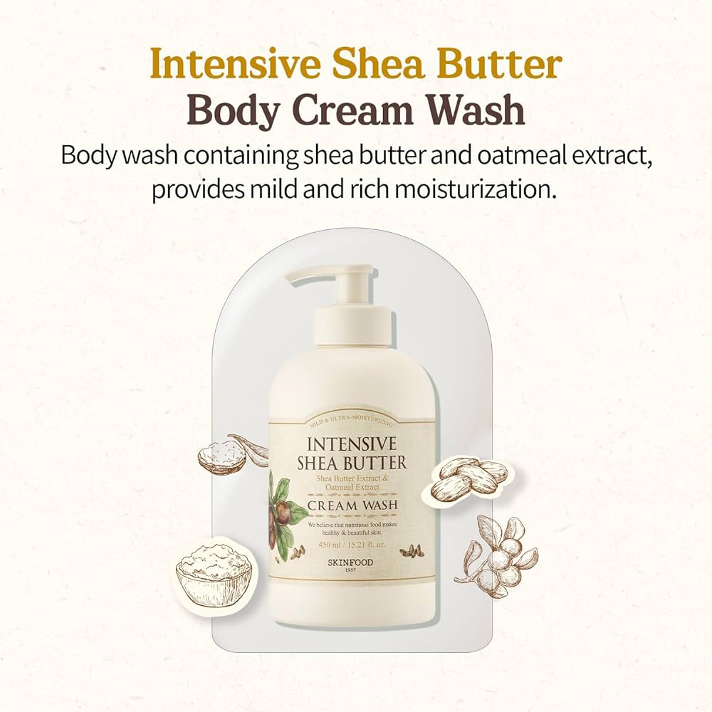 SKINFOOD Intensive Shea Butter Cream Wash 450ml - DODOSKIN