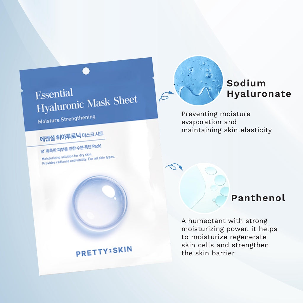 Pretty skin Essential Hyaluronic Mask Sheet 25ml * 10pc | DODO SKIN ...