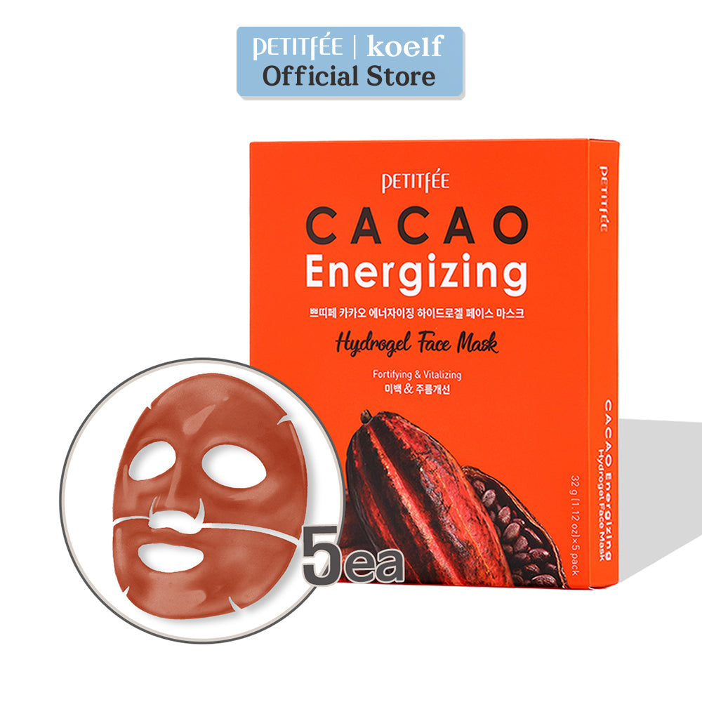 PETITFEE Cacao Energizing Hydrogel Face Mask 5ea - DODOSKIN
