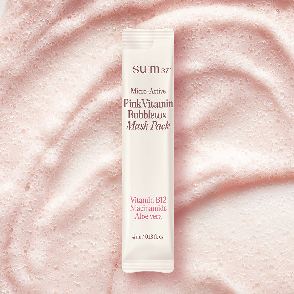 su:m37 Micro-Active Pink Vitamin Bubble Tox Mask Pouch 4ml x 14